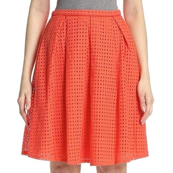 dRA Los Angeles Serafina Coral Eyelet Knee-Length Skirt - Sz Large - Picture 1 of 5